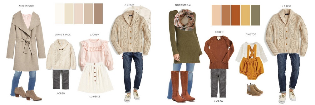 Coordinated outfits by color